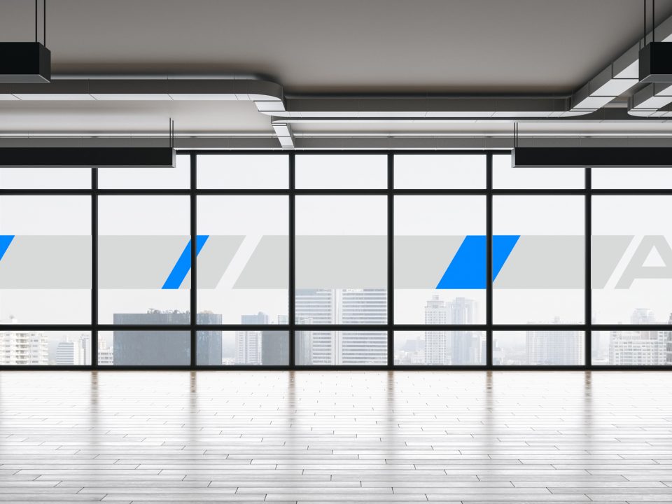 Avondale Construction Branding Window display